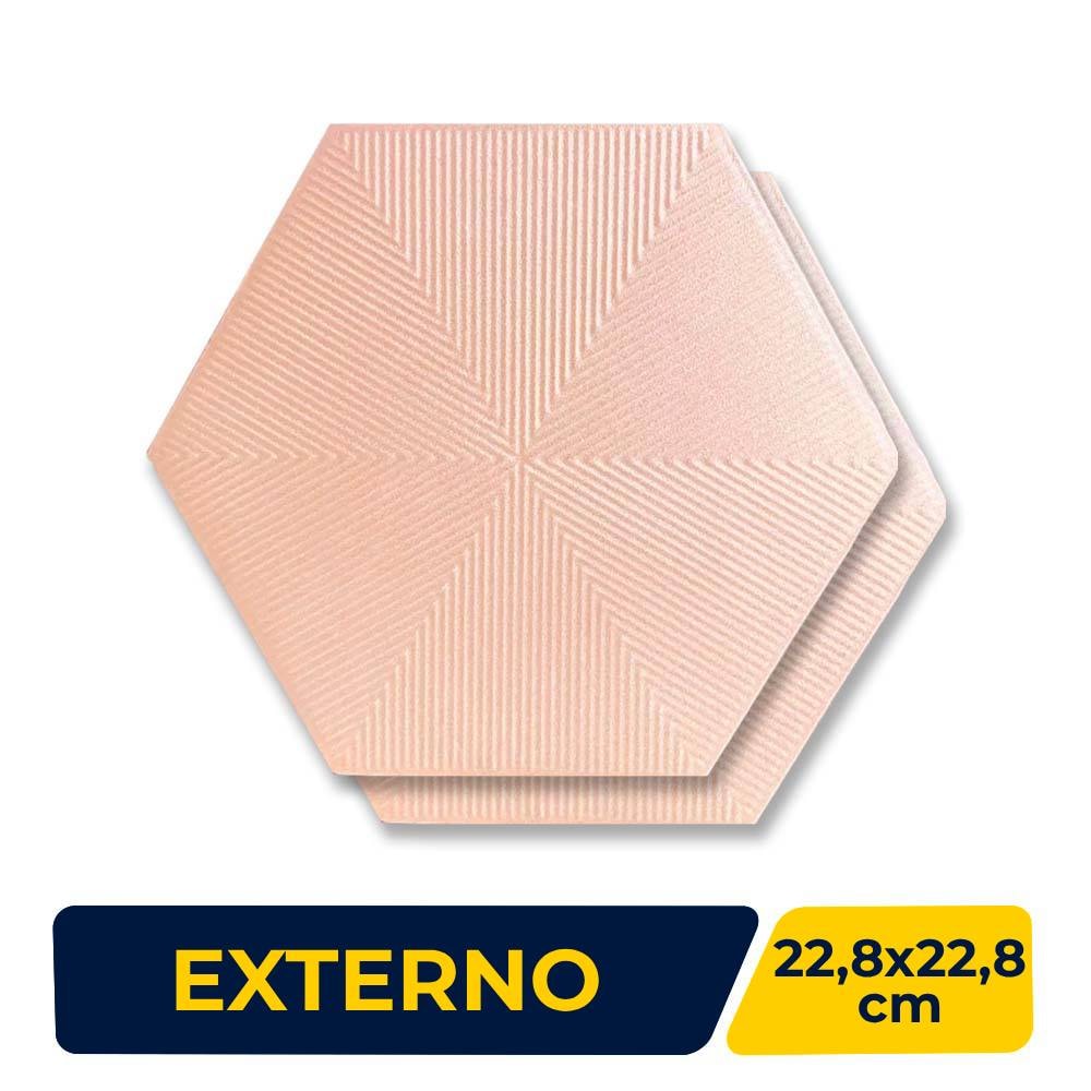 Revestimento Cerâmico Hexagonal 22,8x22,8cm Caixa 1,02m² Ceral Connect Soft Pink - 108320205