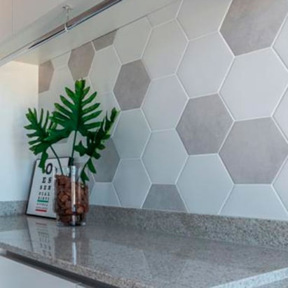 Revestimento Cerâmico Hexagonal 22,8x22,8cm Caixa 1,02m² Ceral White - 108320115