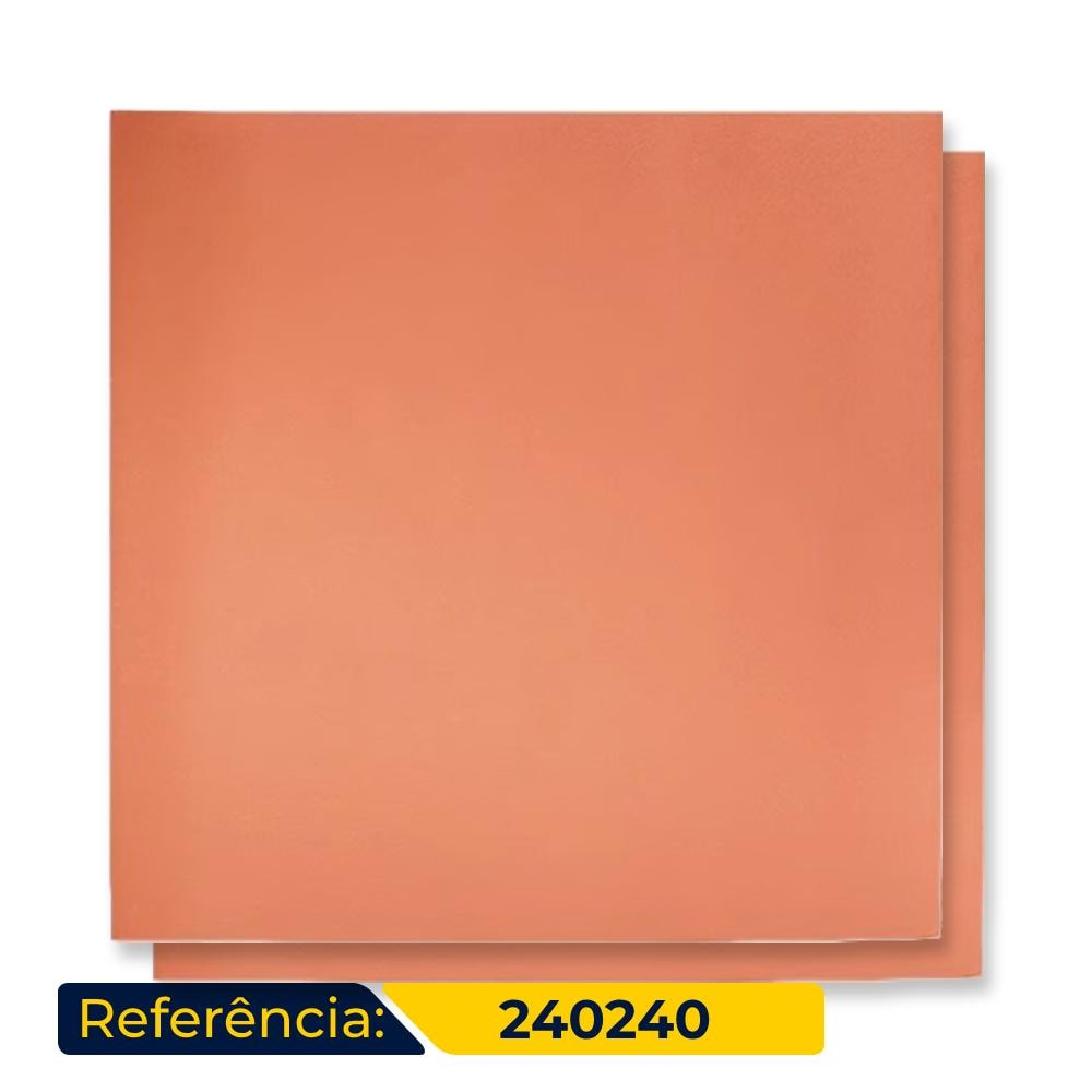 Revestimento Cerâmico Lajota Liso 24x24cm Eurogres Terracota 240240 -  Caixa com 16 Peças