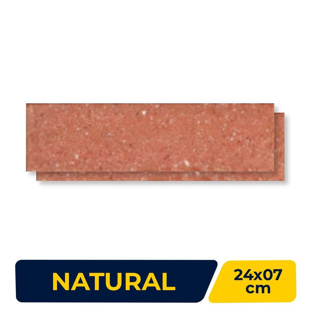 Revestimento Cerâmico Natural 24x07cm Caixa 1,00m² DeRosso Filete Inglês Vermelho Claro - 8000.07