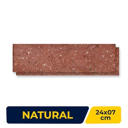 Revestimento Cerâmico Natural 24x07cm Caixa 1,00m² DeRosso Filete Inglês Vermelho Escuro - 8001.07/2002