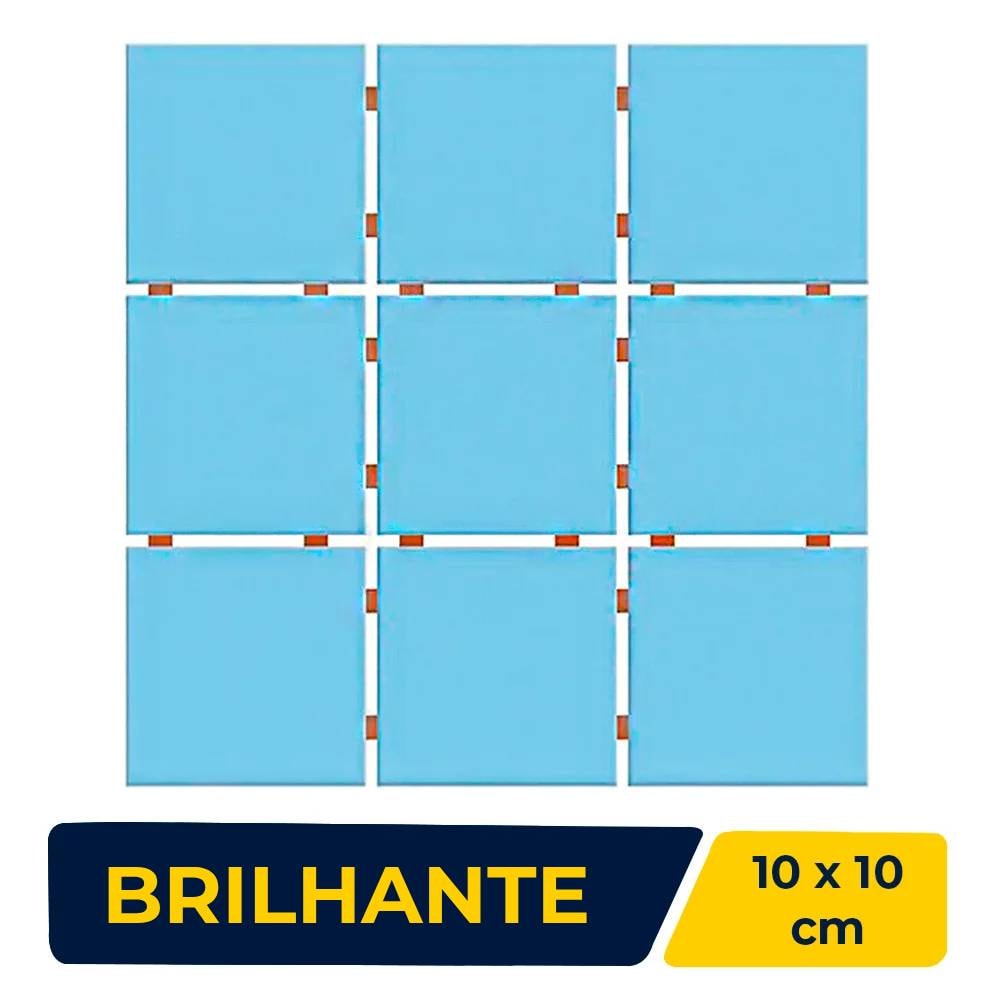 Revestimento Cerâmico Pastilha 10x10cm Caixa 2,07m² Ceral Azul Piscina - 1870545