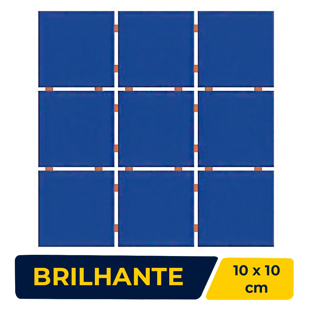 Revestimento Cerâmico Pastilha 10x10cm Caixa 2,07m² Ceral Azul Royal TLD