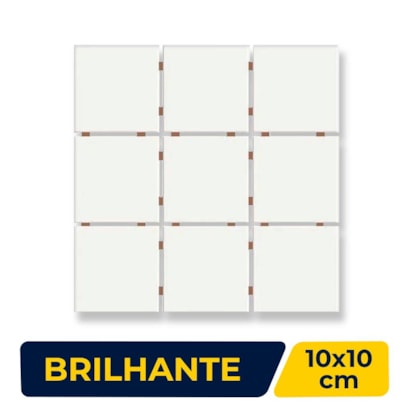 Revestimento Cerâmico Pastilha 10x10cm Caixa 2,07m² Ceral Branco TLD