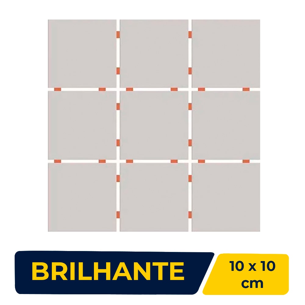 Revestimento Cerâmico Pastilha 10x10cm Caixa 2,07m² Ceral Cinza Claro - 1870505