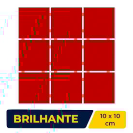 Revestimento Cerâmico Pastilha 10x10cm Caixa 2,07m² Ceral Vermelho - 1870385