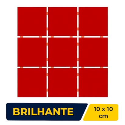 Revestimento Cerâmico Pastilha 10x10cm Caixa 2,07m² Ceral Vermelho - 1870385