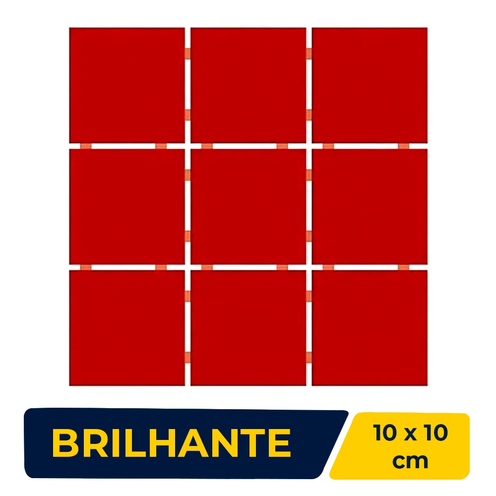 Revestimento Cerâmico Pastilha 10x10cm Caixa 2,07m² Ceral Vermelho - 1870385