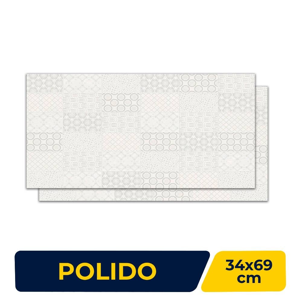 Revestimento Cerâmico Polido 34x69cm Caixa 2,07² Incefra HD Max Retificado - HDP37670