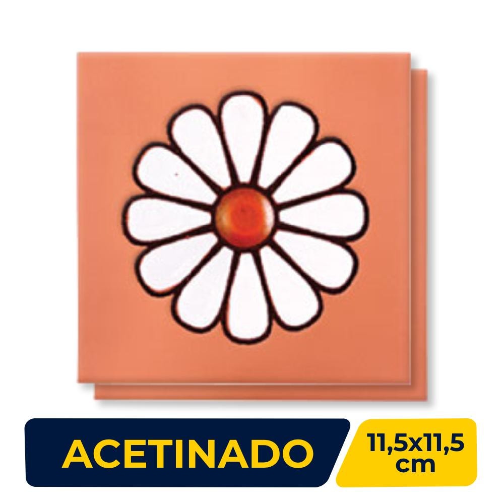 Revestimento Cerâmico Tozeto 11,5x11,5cm Eurogres Terracota Unidade - 100611