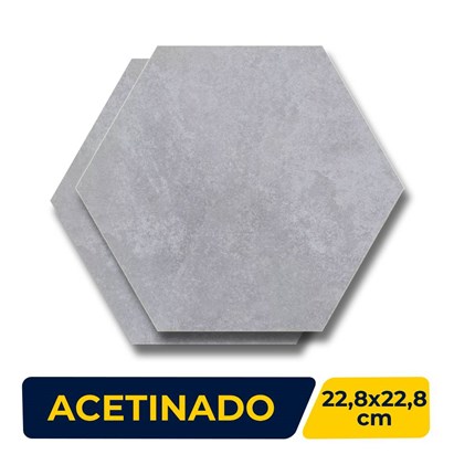 Revestimento de Parede Cerâmico Hexagonal 22,8x22,8cm Caixa 1,02m² Ceral Cimento - 108320155