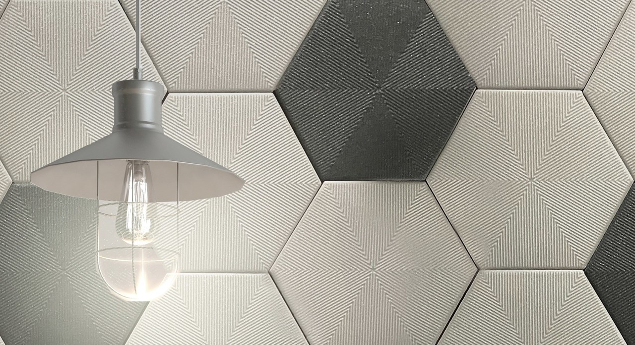 Revestimento de Parede Cerâmico Hexagonal 22,8x22,8cm Caixa 1,02m² Ceral Connect Black - 108320245