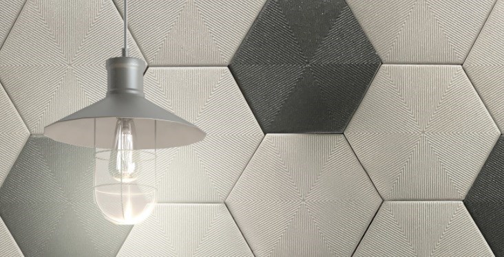 Revestimento de Parede Cerâmico Hexagonal 22,8x22,8cm Caixa 1,02m² Ceral Connect Soft Grey - 108320195