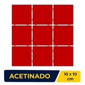 Revestimento de Parede Cerâmico Pastilha 10x10cm Caixa 2,07m² Ceral Vermelho - 1870385