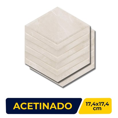 Revestimento de Parede Hexagonal 17,4x17,4cm Caixa 0,26cm² Portinari Castellon Be Mate Bold - 62170
