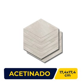 Revestimento de Parede Hexagonal 17,4x17,4cm Caixa 0,26cm² Portinari Castellon Gr Mate Bold - 62169