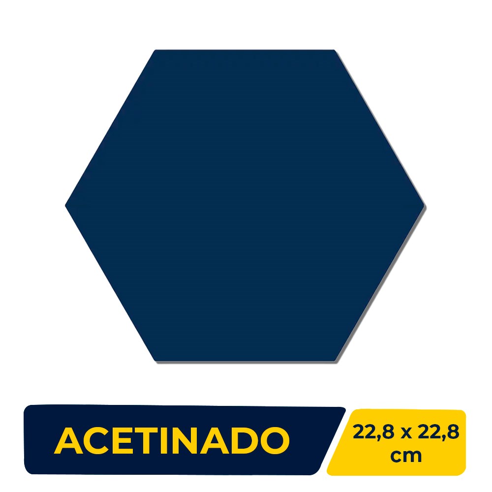 Revestimento de Parede Hexagonal 22,8x22,8cm Caixa 1,02m² Ceral Blue