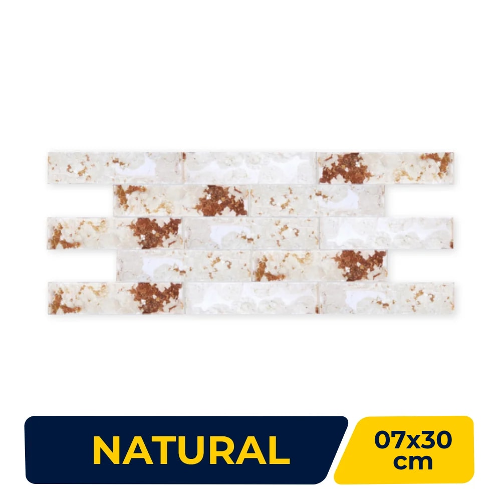 Revestimento de Parede Natural 7x30cm Caixa 0,21m² Ritallio Mattone Crema Retificado - 2070003