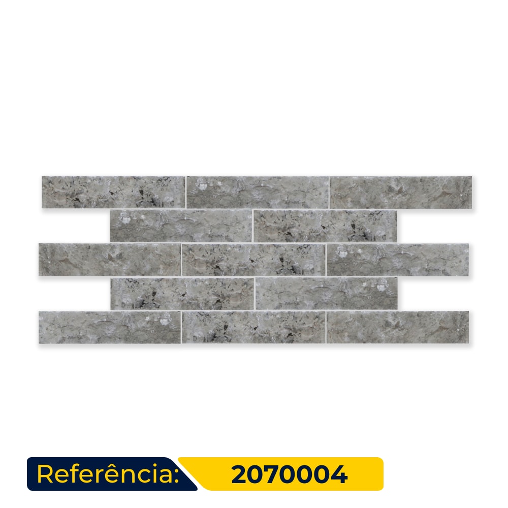 Revestimento de Parede Natural 7x30cm Caixa 0,21m² Ritallio Mattone Grigio Retificado - 2070004