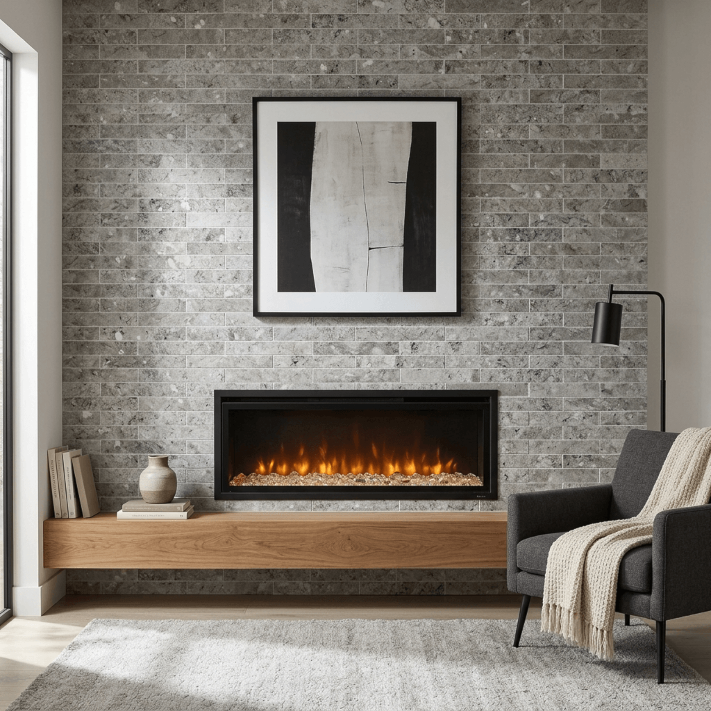 Revestimento de Parede Natural 7x30cm Caixa 0,21m² Ritallio Mattone Grigio Retificado - 2070004