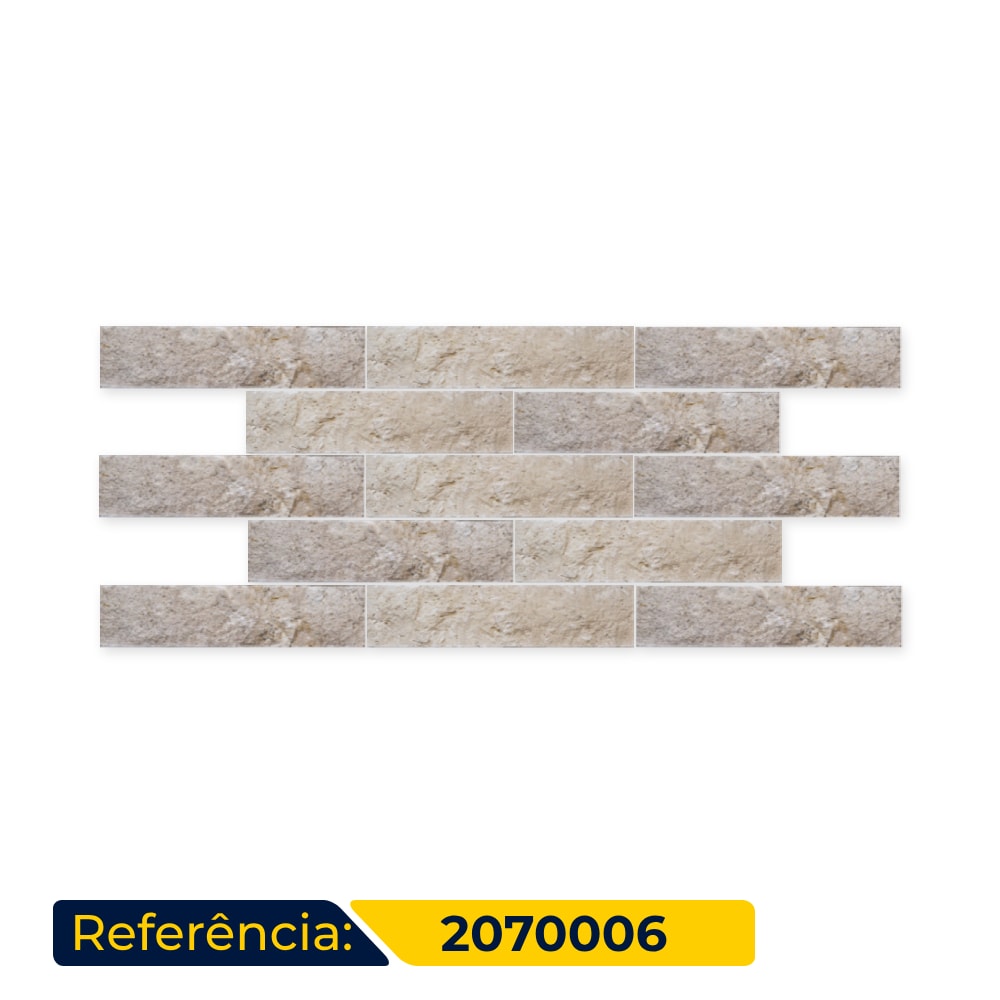 Revestimento de Parede Natural 7x30cm Caixa 0,21m² Ritallio Mattone Travertino - 2070006