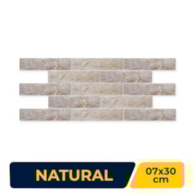 Revestimento de Parede Natural 7x30cm Caixa 0,21m² Ritallio Mattone Travertino Retificado - 2070006