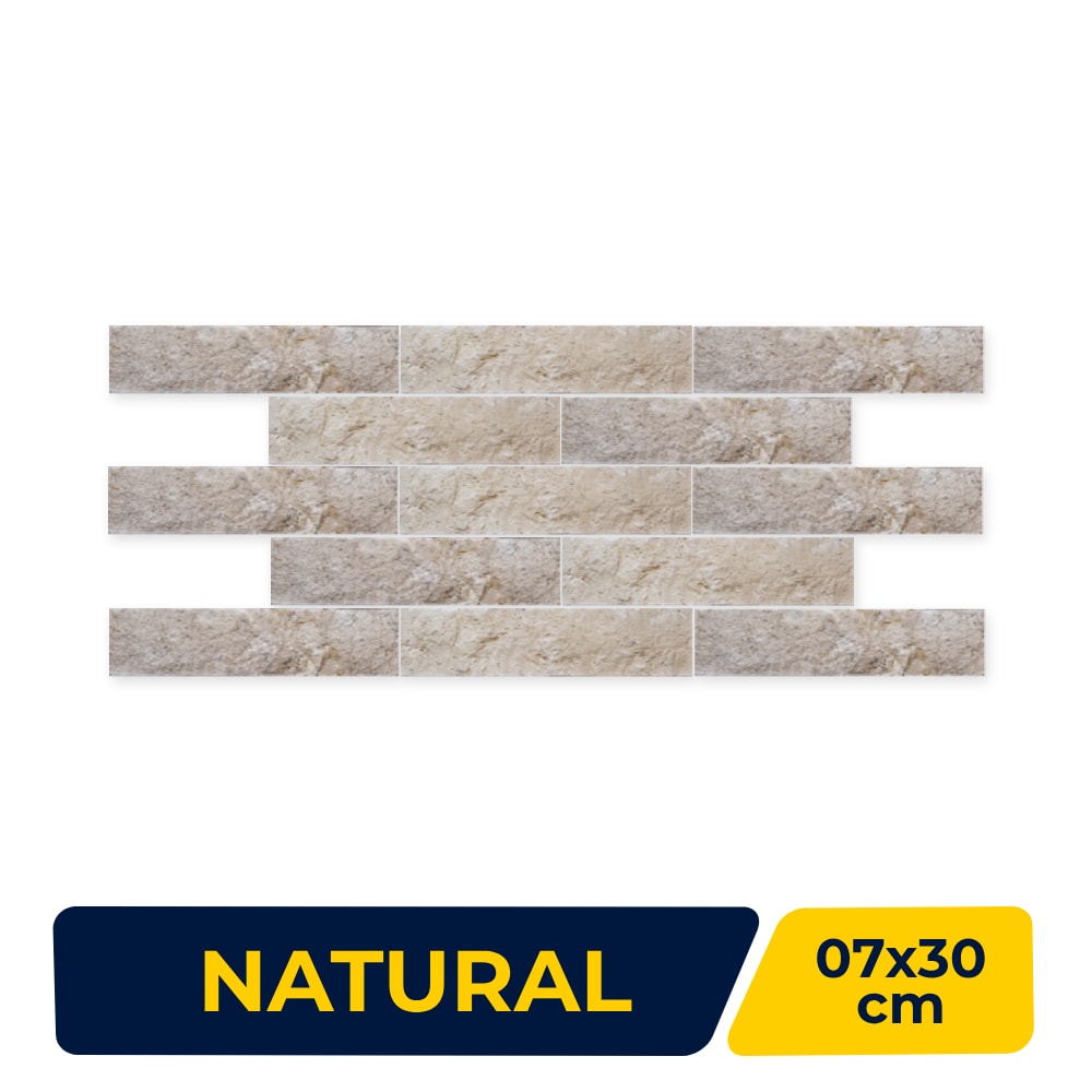 Revestimento de Parede Natural 7x30cm Caixa 0,21m² Ritallio Mattone Travertino Retificado - 2070006