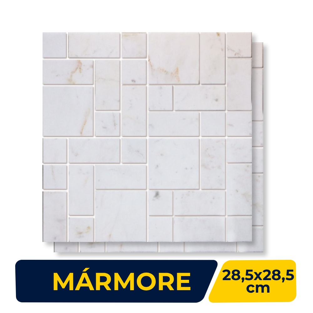 Revestimento Mármore Polido 28,5x28,5cm Ritallio Piastrella Bianco - 2080007