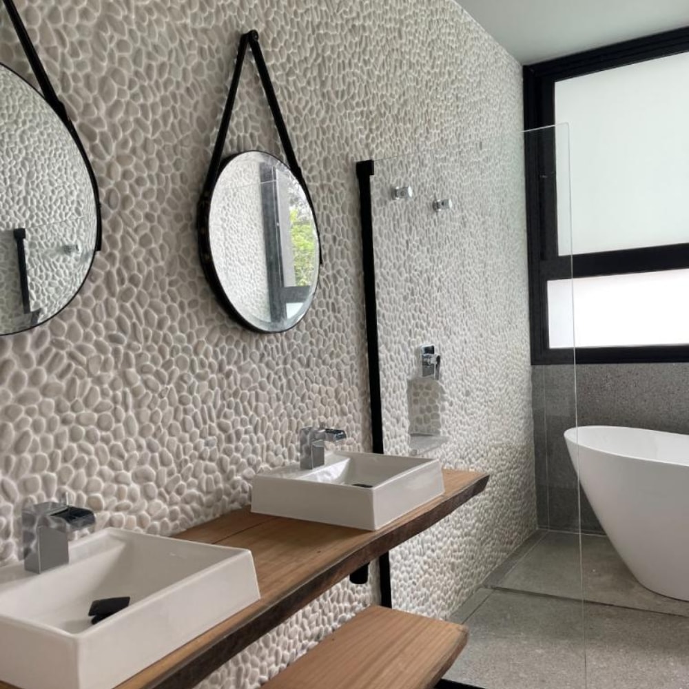 Revestimento Natural Seixo 30x30cm Ritallio Bianco - 2050009