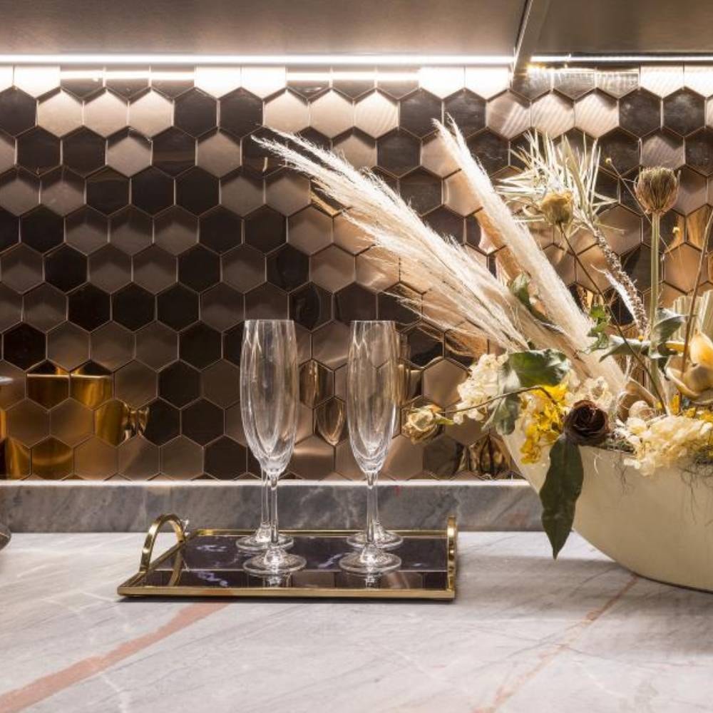 Revestimento Pastilha 28,5x30cm Ritallio Esago Cobre - 2060015