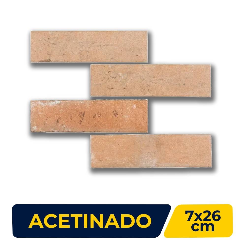Revestimento Porcelanato Acetinado 07x26cm Caixa 0,92m² Portobello Georgian Red Bold - 24964E