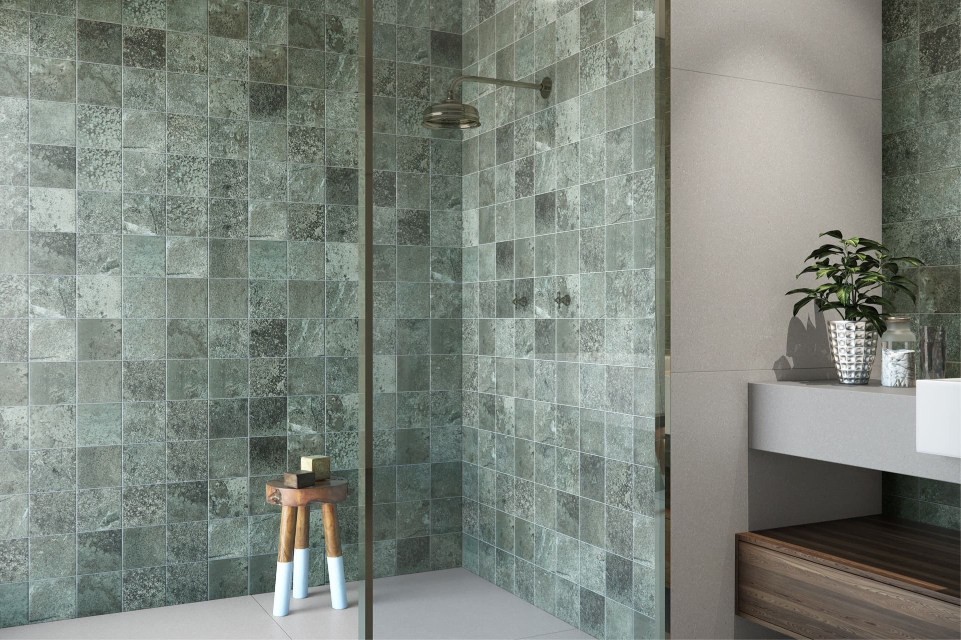 Revestimento Porcelanato Acetinado 15x15cm Caixa 1,29m² Decortiles Atol Jade