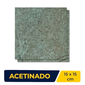 Revestimento Porcelanato Acetinado 15x15cm Caixa 1,29m² Decortiles Atol Jade