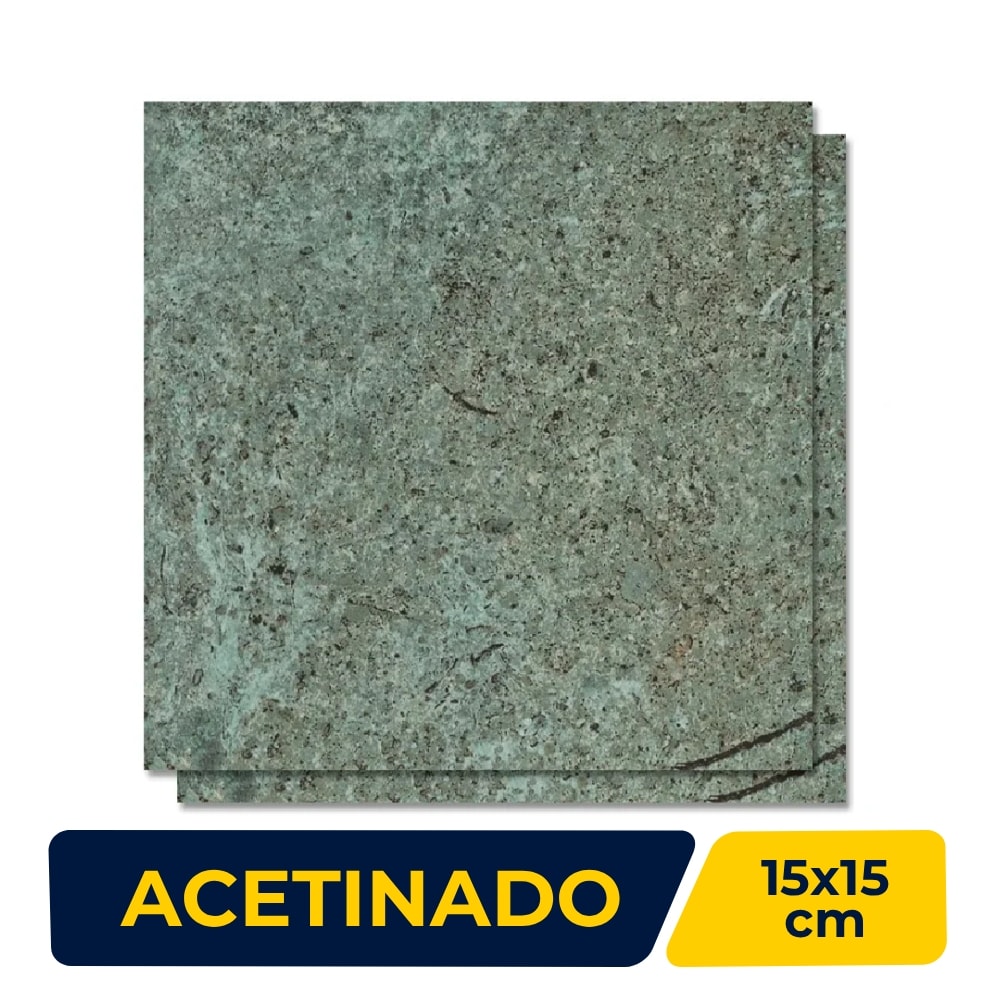 Revestimento Porcelanato Acetinado 15x15cm Caixa 1,29m² Decortiles Atol Jade Bold