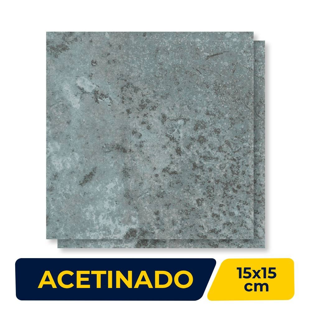 Revestimento Porcelanato Acetinado 15x15cm Caixa 1,29m² Decortiles Atol Turquesa Bold - 8041291/8040259