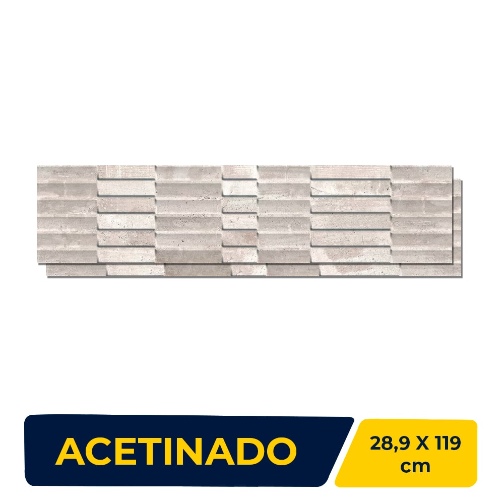 Revestimento Porcelanato Acetinado 28.8x119cm Caixa 1,03m² Ceusa Brise Concreto Retificado - 5008115