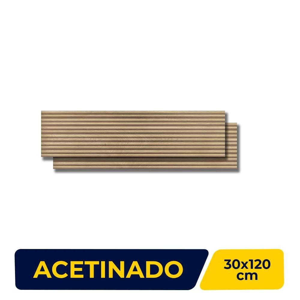 Revestimento Porcelanato Acetinado 30x120cm Caixa 1,36m² Portinari Violin Decor Be Retificado - 62255