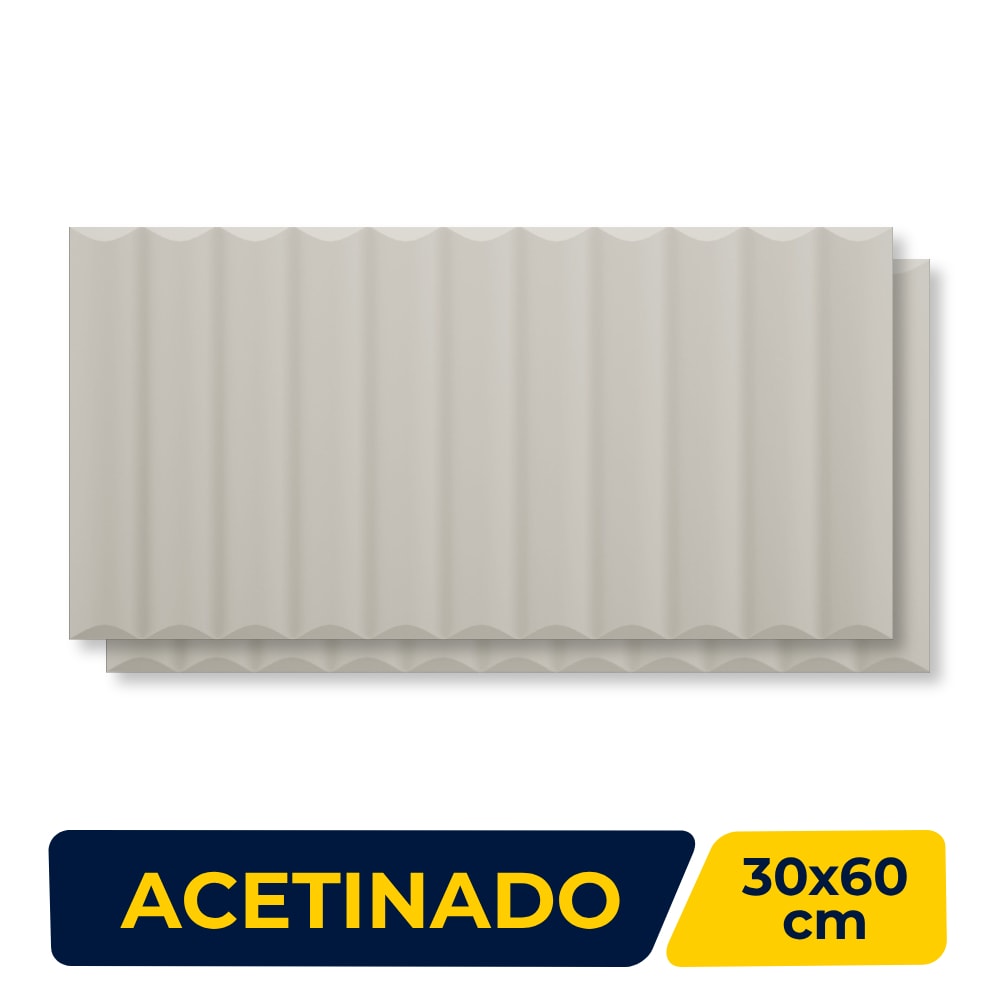 Revestimento Porcelanato Acetinado 30x60cm Caixa 1,36m² Portinari Soft Wall GR - 6062799