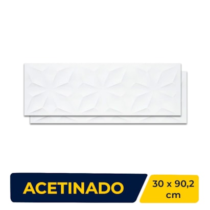 Revestimento Porcelanato Acetinado 30x90,2cm Caixa 0,81m² Incepa Lux White Retificado - 61220126