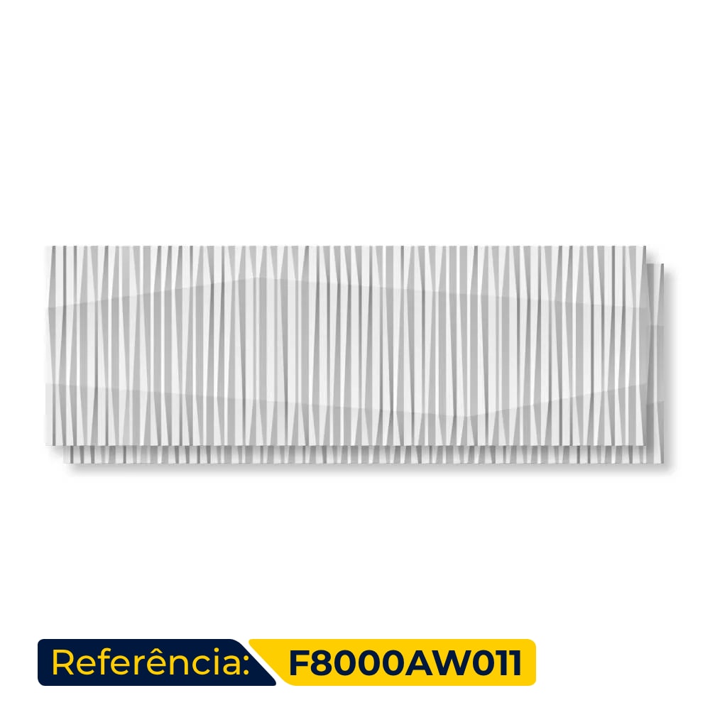 Revestimento Porcelanato Acetinado 30x90,2cm Caixa 0,81m² Roca Groove White Retificado - F8000AW011