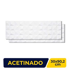 Revestimento Porcelanato Acetinado 30x90,2cm Caixa 0,81m² Roca Plier White Retificado - F5O074AW011