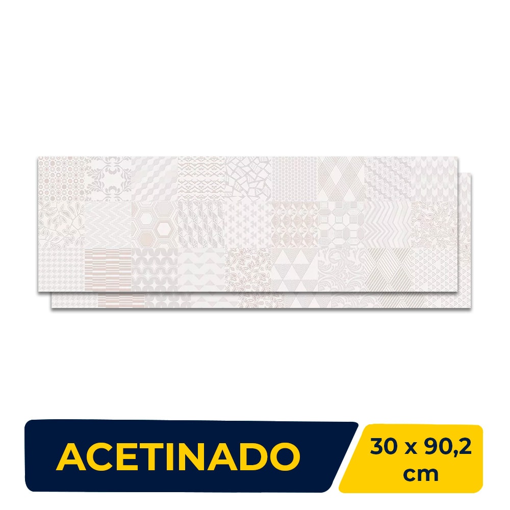 Revestimento Porcelanato Acetinado 30x90,2cm Caixa 1,08m² Incepa Alfama Multic Retificado - 61220108