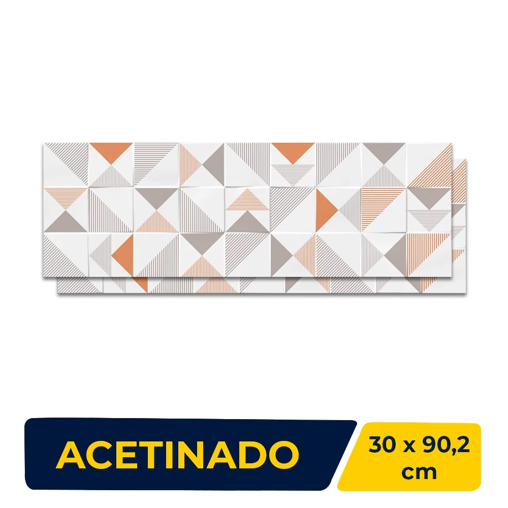 Revestimento Porcelanato Acetinado 30x90,2cm Caixa 1,08m² Incepa Artline Coral Retificado - INC12W2002