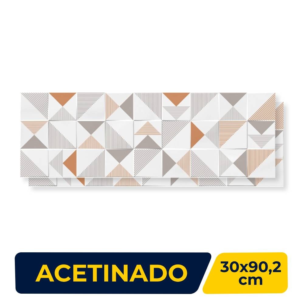 Revestimento Porcelanato Acetinado 30x90,2cm Caixa 1,08m² Incepa Artline Coral Retificado - INC12W2002