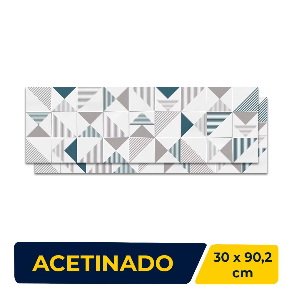 Revestimento Porcelanato Acetinado 30x90,2cm Caixa 1,08m² Incepa Artline Verde Retificado - INC12W20003