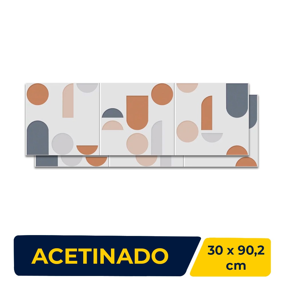 Revestimento Porcelanato Acetinado 30x90,2cm Caixa 1,08m² Incepa Modern Colors Retificado - INC12W20004