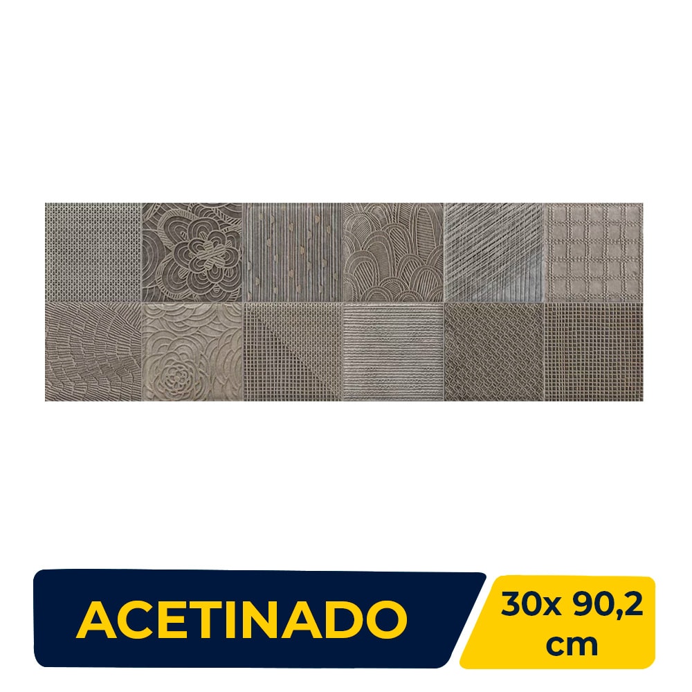 Revestimento Porcelanato Acetinado 30x90,2cm Caixa 1,08m² Incepa Sisal Retificado - INC12W20010