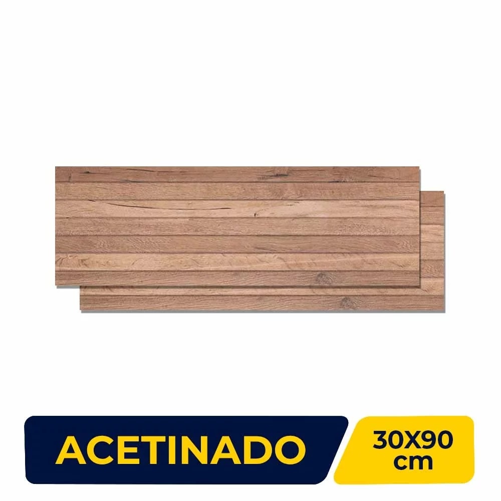 Revestimento Porcelanato Acetinado 30x90cm Caixa 1,34m² Portobello Parquet D'Oliver Retificado - 201722E