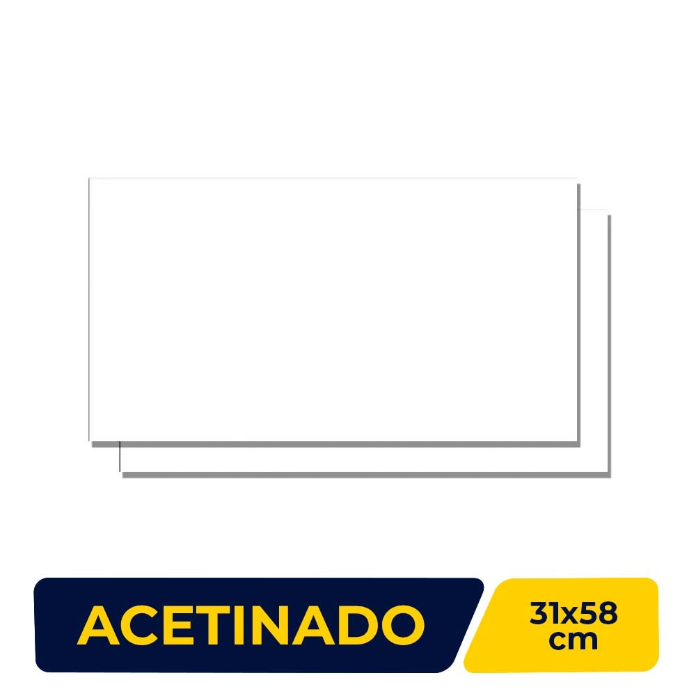 Revestimento Porcelanato Acetinado 31x58cm Caixa 2,17m² Viarosa Classic White Retificado - AR31000