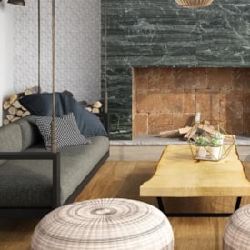 Revestimento Porcelanato Acetinado 32x100cm Caixa 1,28m² Ceusa Leque Branco Retificado - 5004341